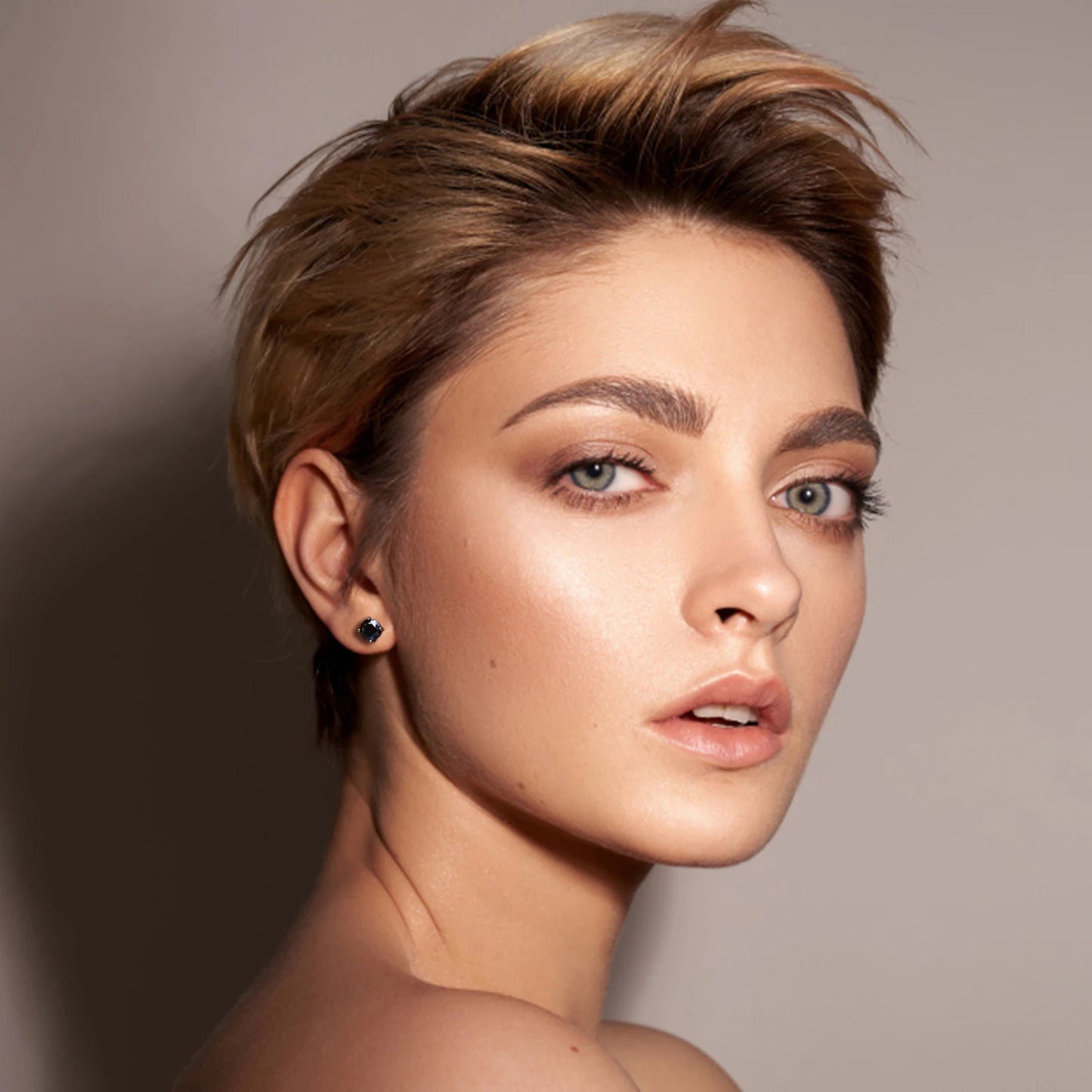 Midnight Moissanite Studs in Sterling Silver