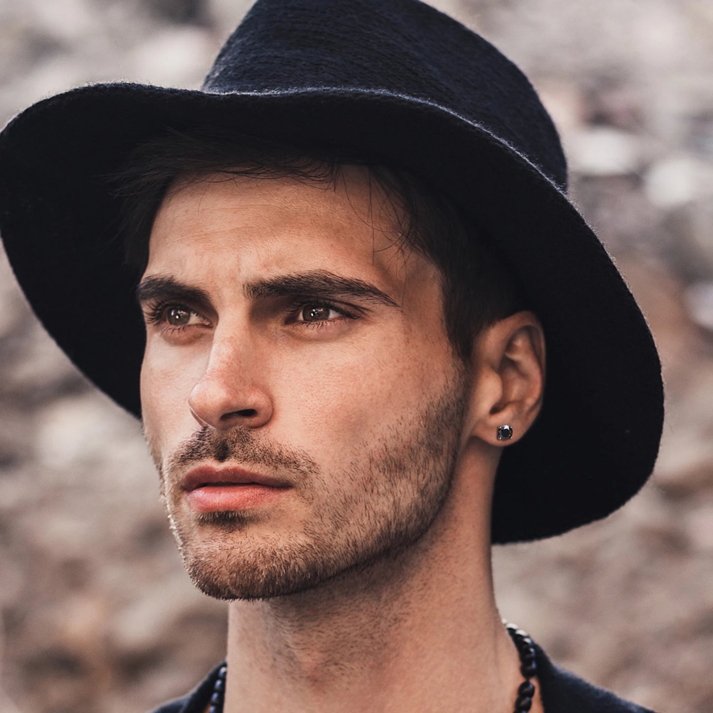 Midnight Moissanite Studs in Sterling Silver