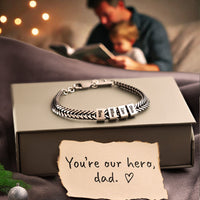 Dad Bracelet with Kids’ Names – Stainless Steel