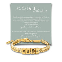 Dad Bracelet with Kids’ Names – Stainless Steel