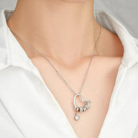 Charming Heart Necklace with Engraved Beads