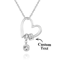 Charming Heart Necklace with Engraved Beads