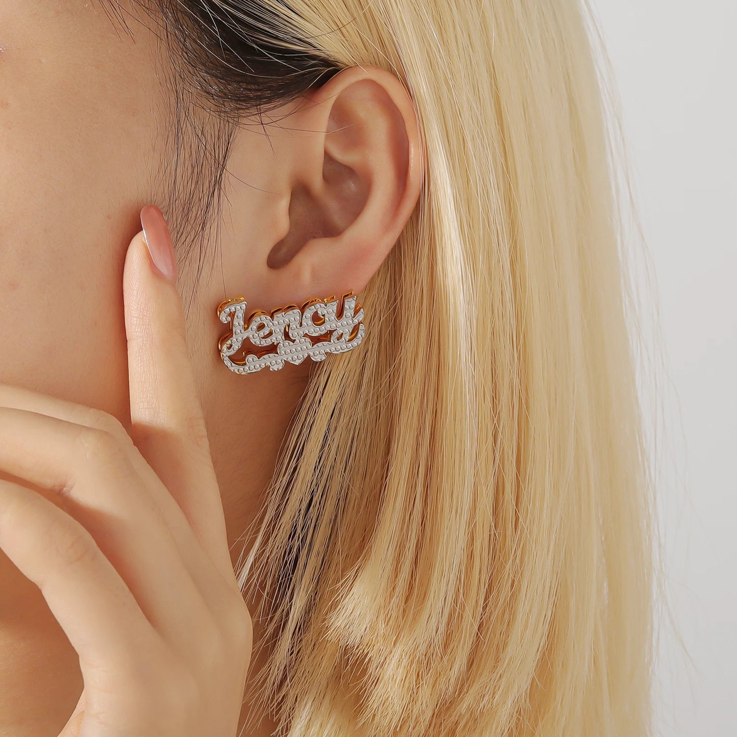 Personalized Gold-Plated Stud Earrings