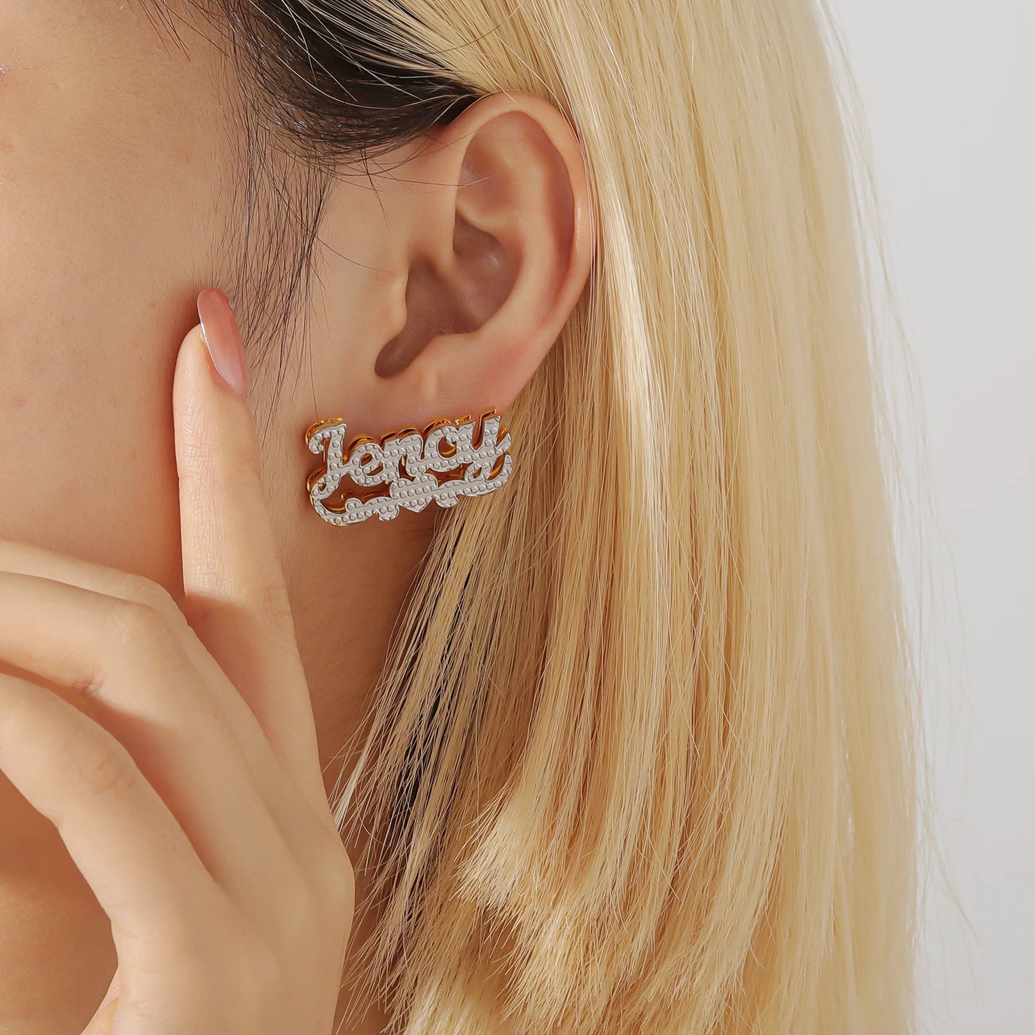 Personalized Gold-Plated Stud Earrings