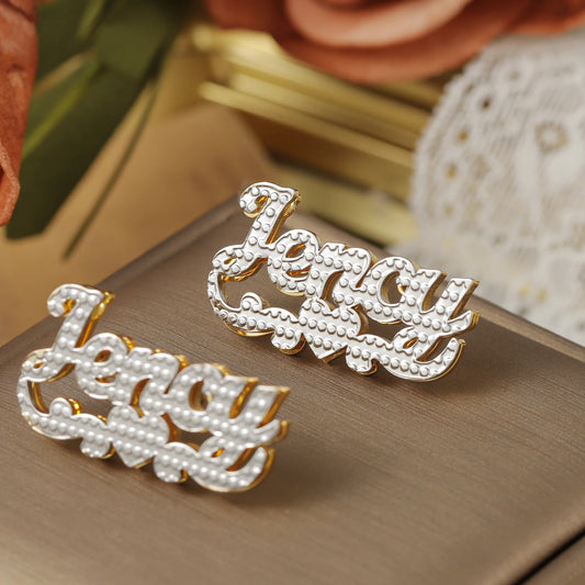 Personalized Gold-Plated Stud Earrings