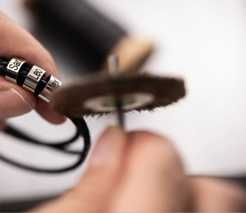 Dad Bracelet with Kids’ Names – Stainless Steel