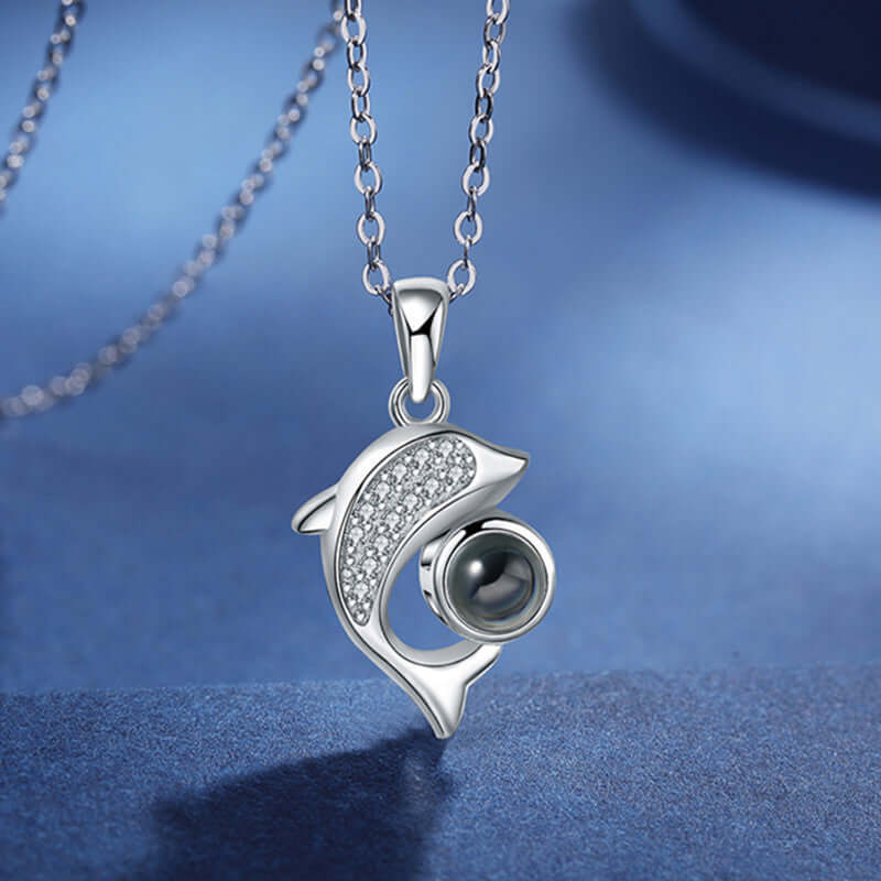 Personalized Dolphin Photo Necklace