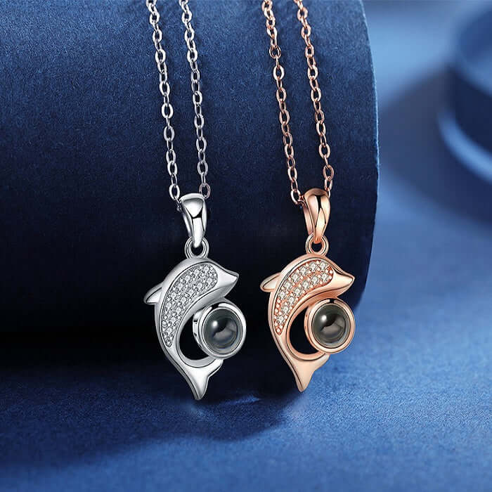 Personalized Dolphin Photo Necklace