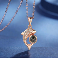 Personalized Dolphin Photo Necklace