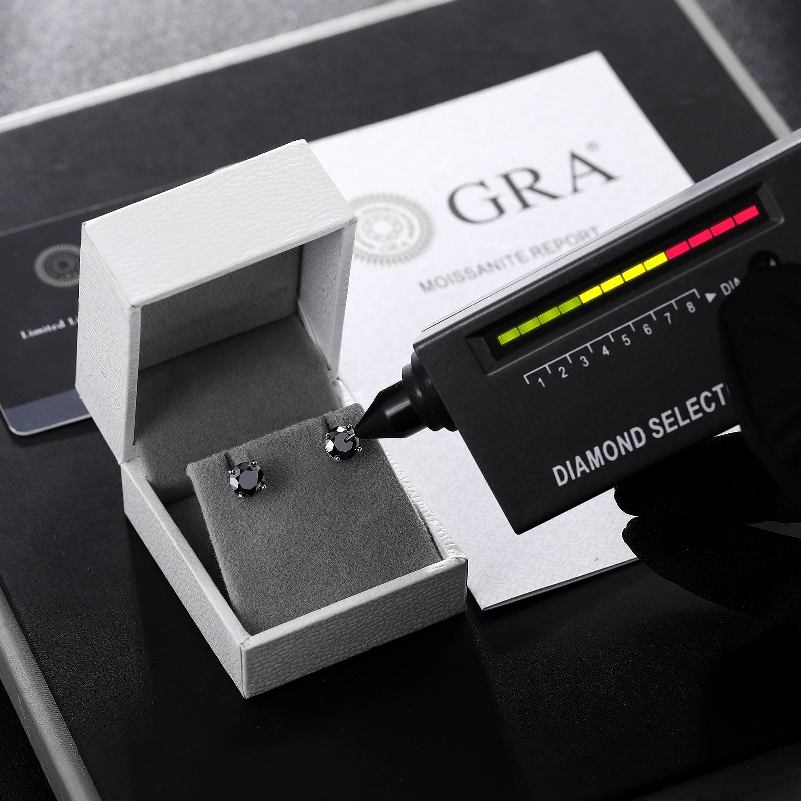 Midnight Moissanite Studs in Sterling Silver