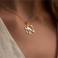 Custom Double Initial Necklace - 18K Gold