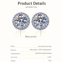 0.5CT Round Moissanite Studs – 925 Silver