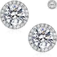 0.5CT Round Moissanite Studs – 925 Silver