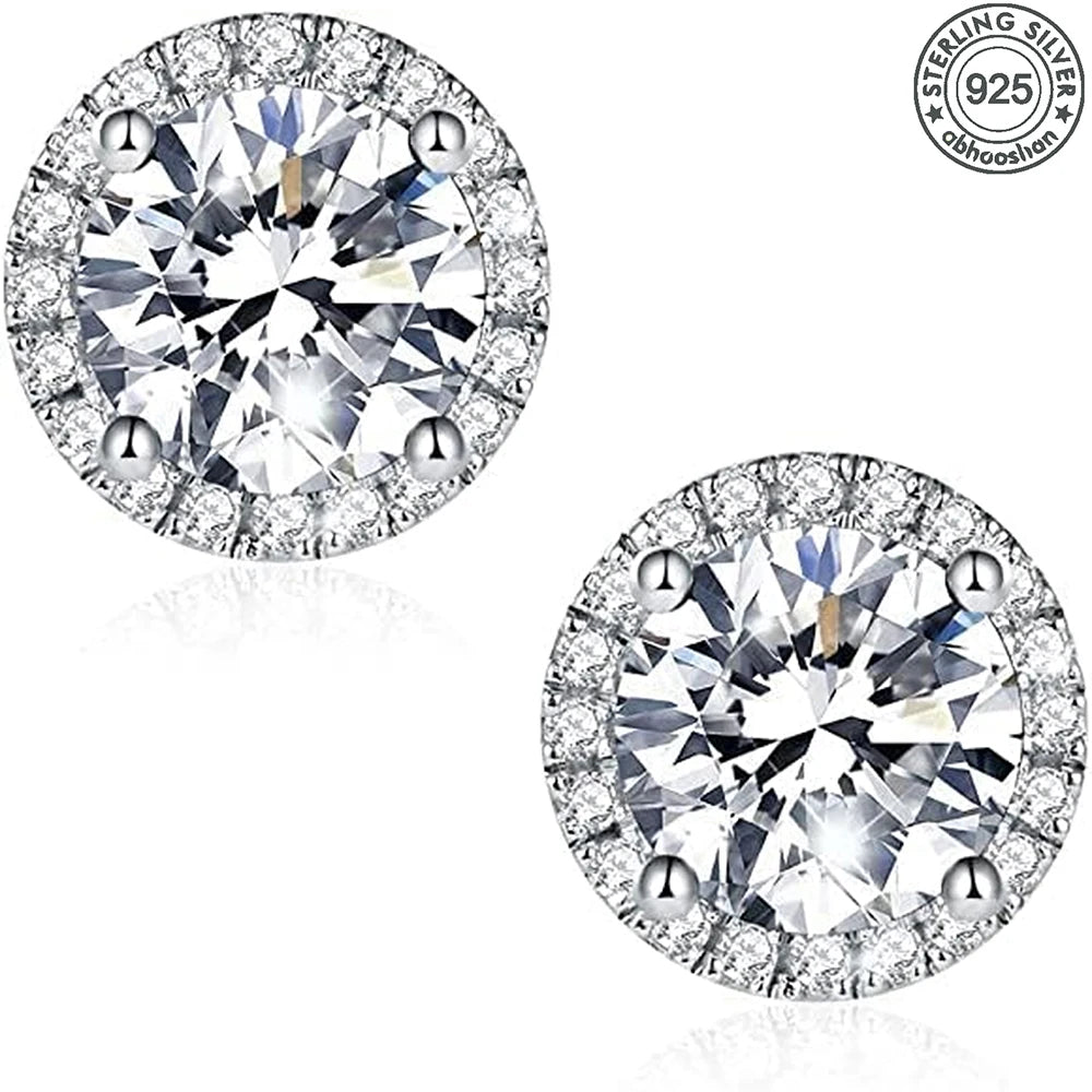 0.5CT Round Moissanite Studs – 925 Silver