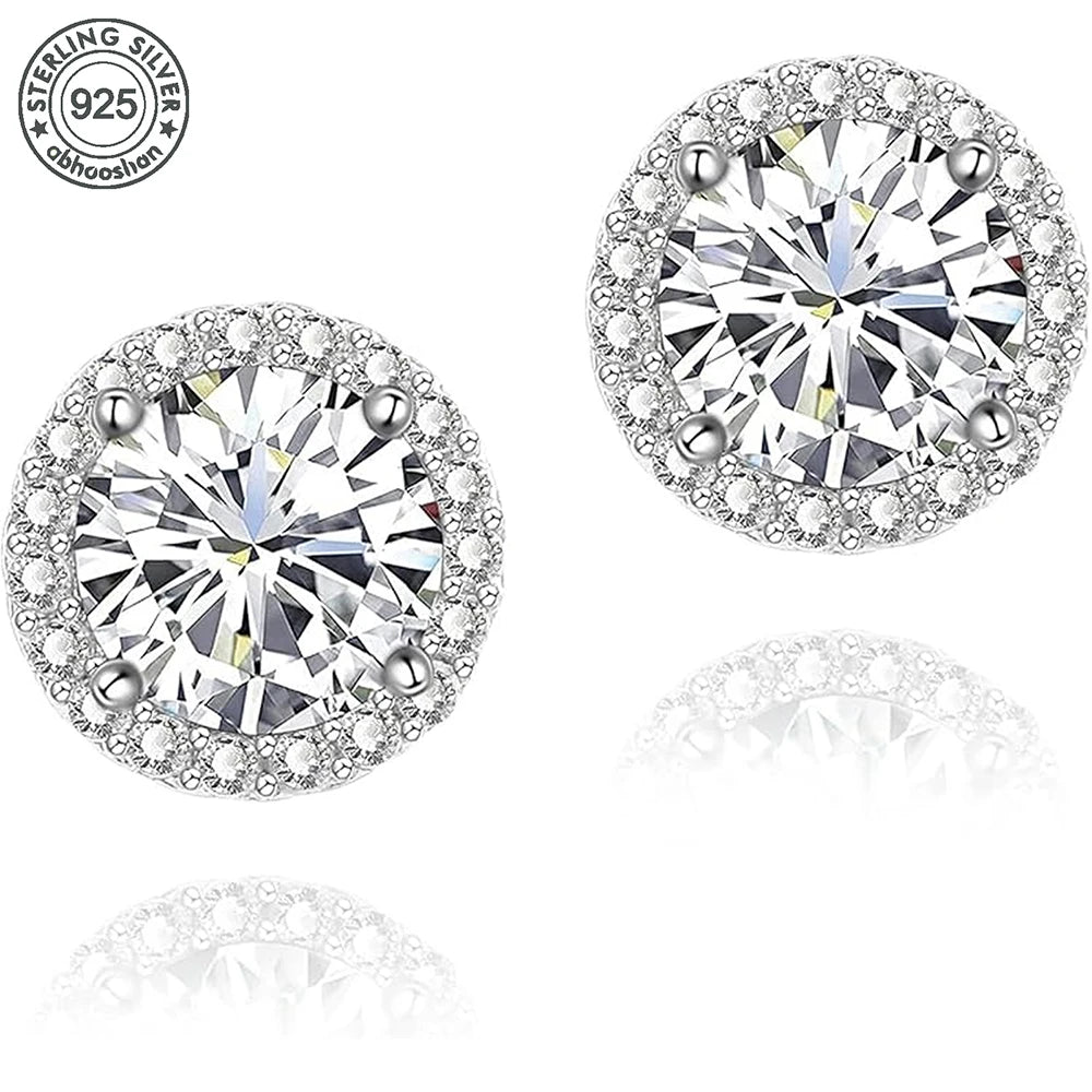 0.5CT Round Moissanite Studs – 925 Silver