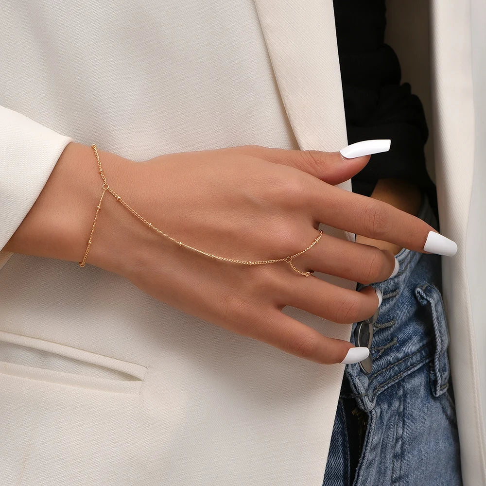 Gold Plated Hand Chains Bracelet