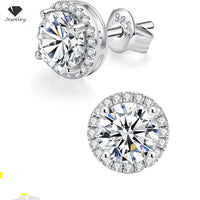 0.5CT Round Moissanite Studs – 925 Silver
