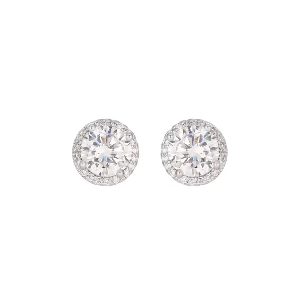 0.5CT Round Moissanite Studs – 925 Silver