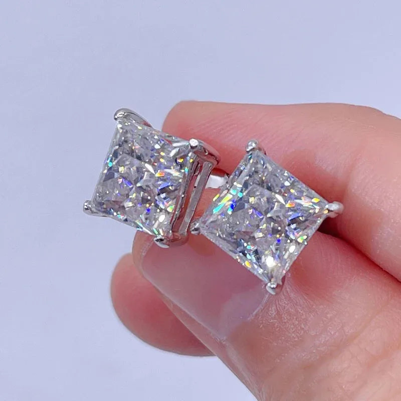 Square CZ Stud Earrings