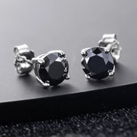 Midnight Moissanite Studs in Sterling Silver