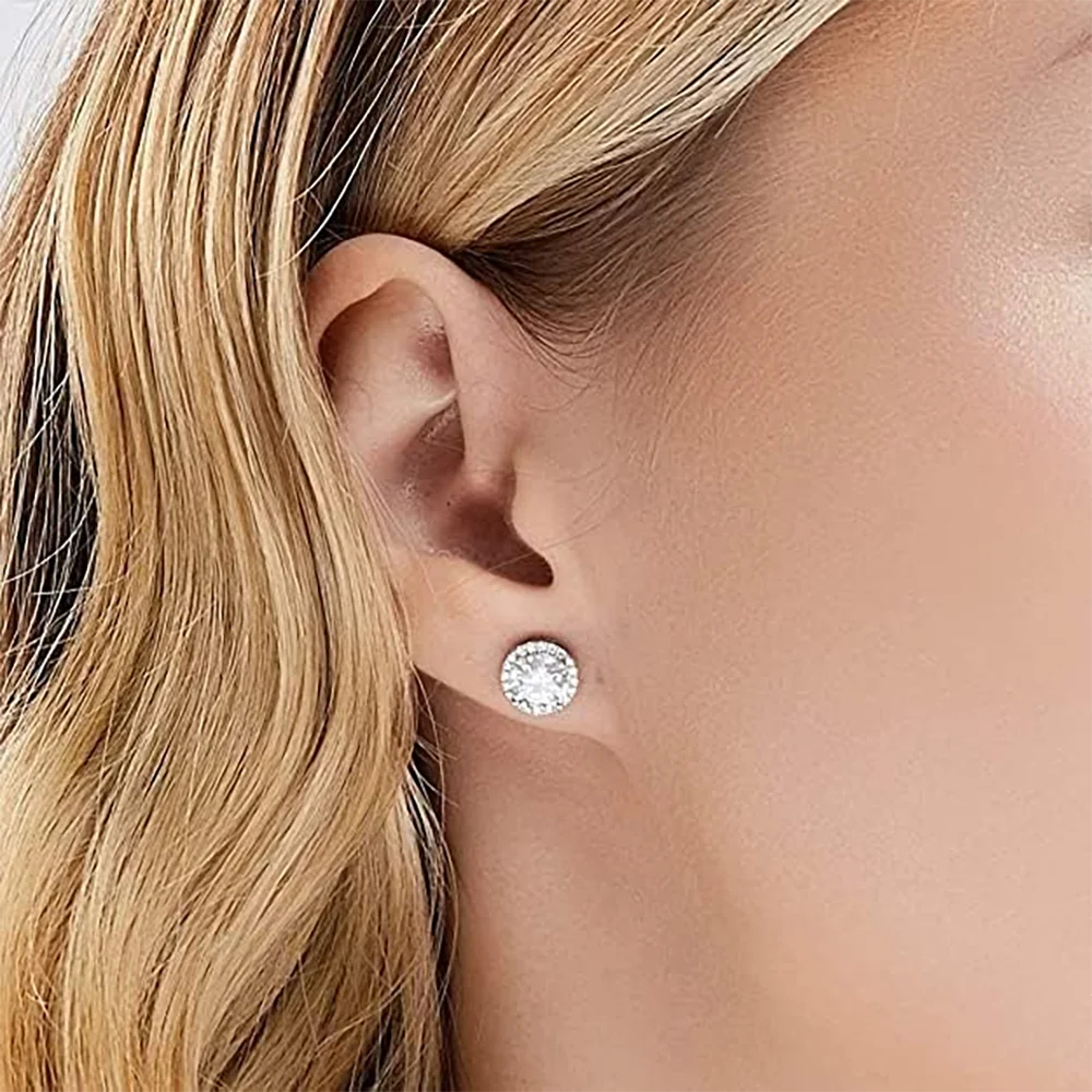 0.5CT Round Moissanite Studs – 925 Silver