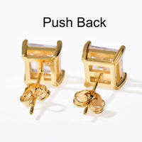 Square CZ Stud Earrings