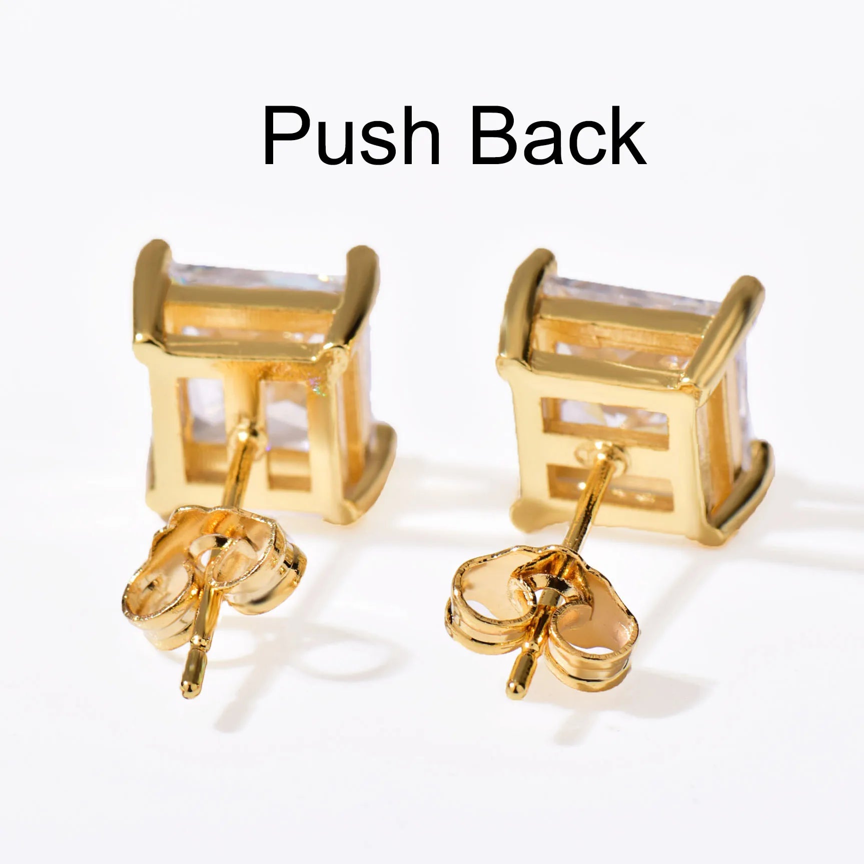 Square CZ Stud Earrings
