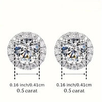 0.5CT Round Moissanite Studs – 925 Silver