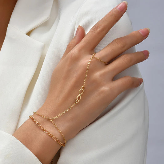 Gold Plated Hand Chains Bracelet