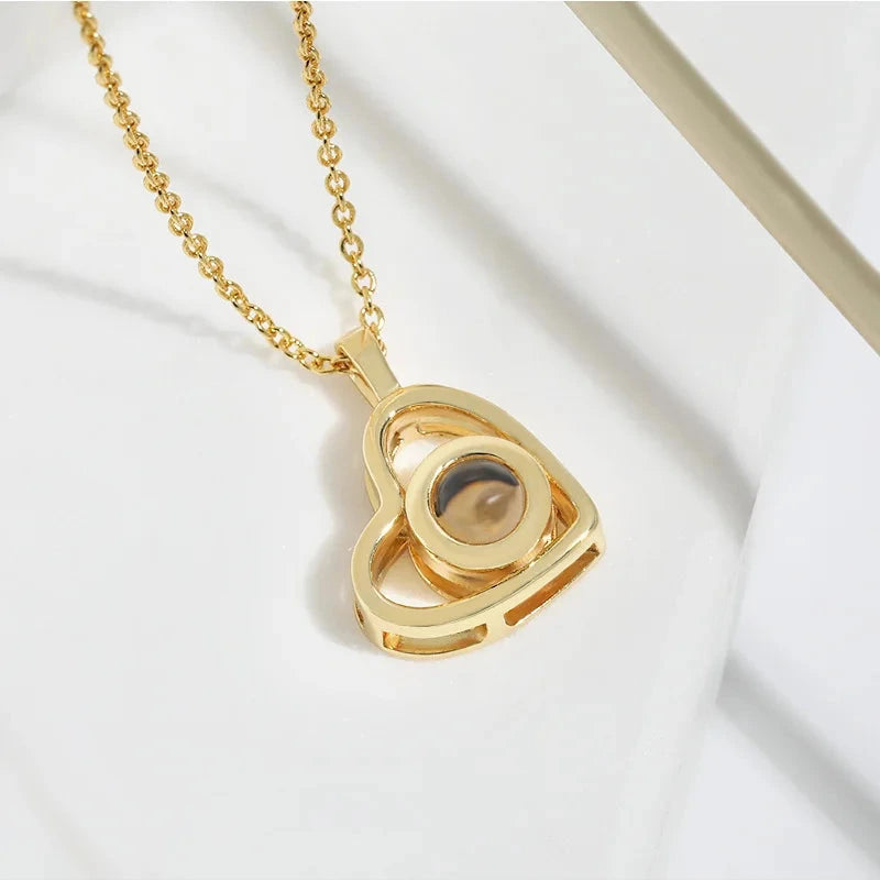 Personalized Heart Photo Necklace – Classic Lens Edition