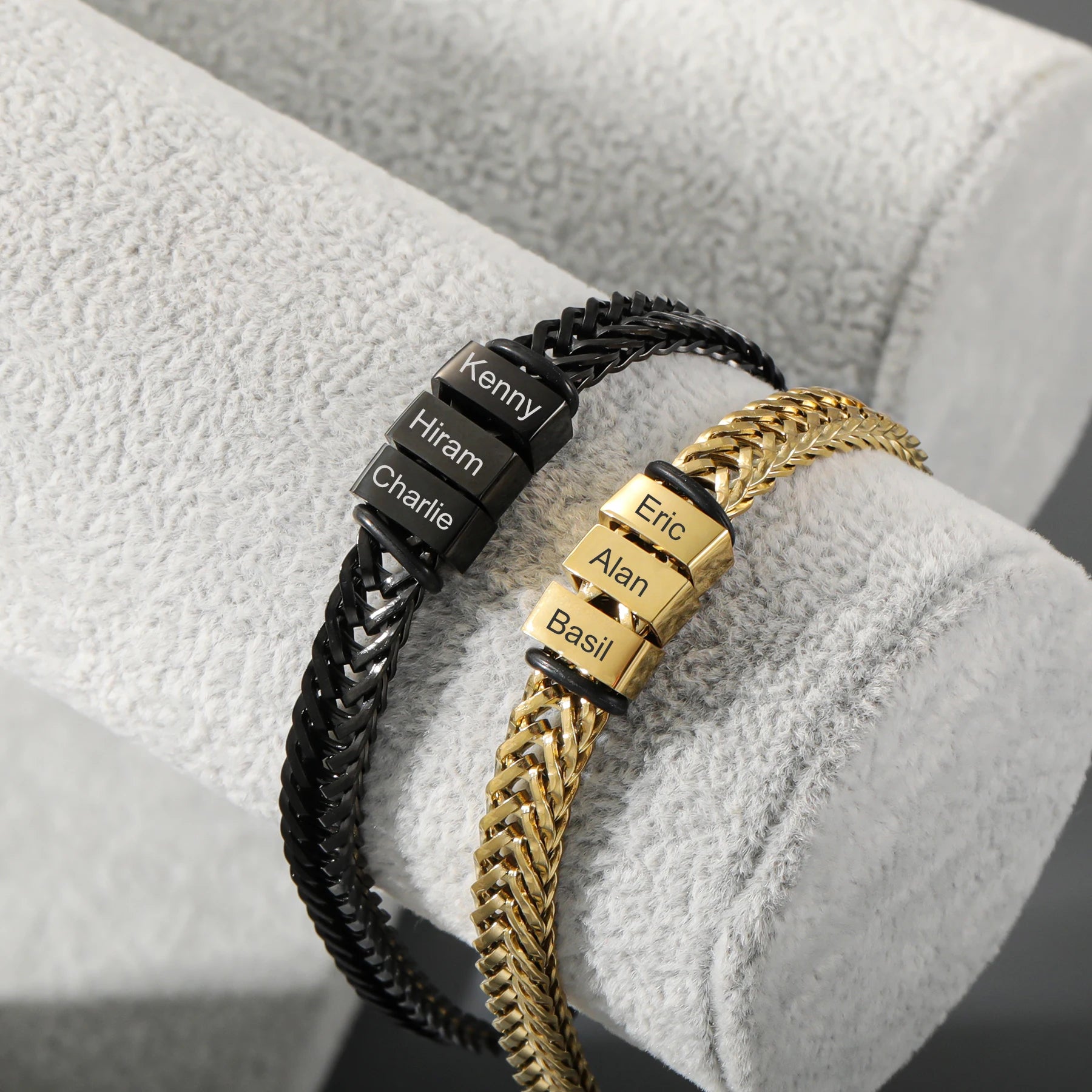 Dad Bracelet with Kids’ Names – Stainless Steel