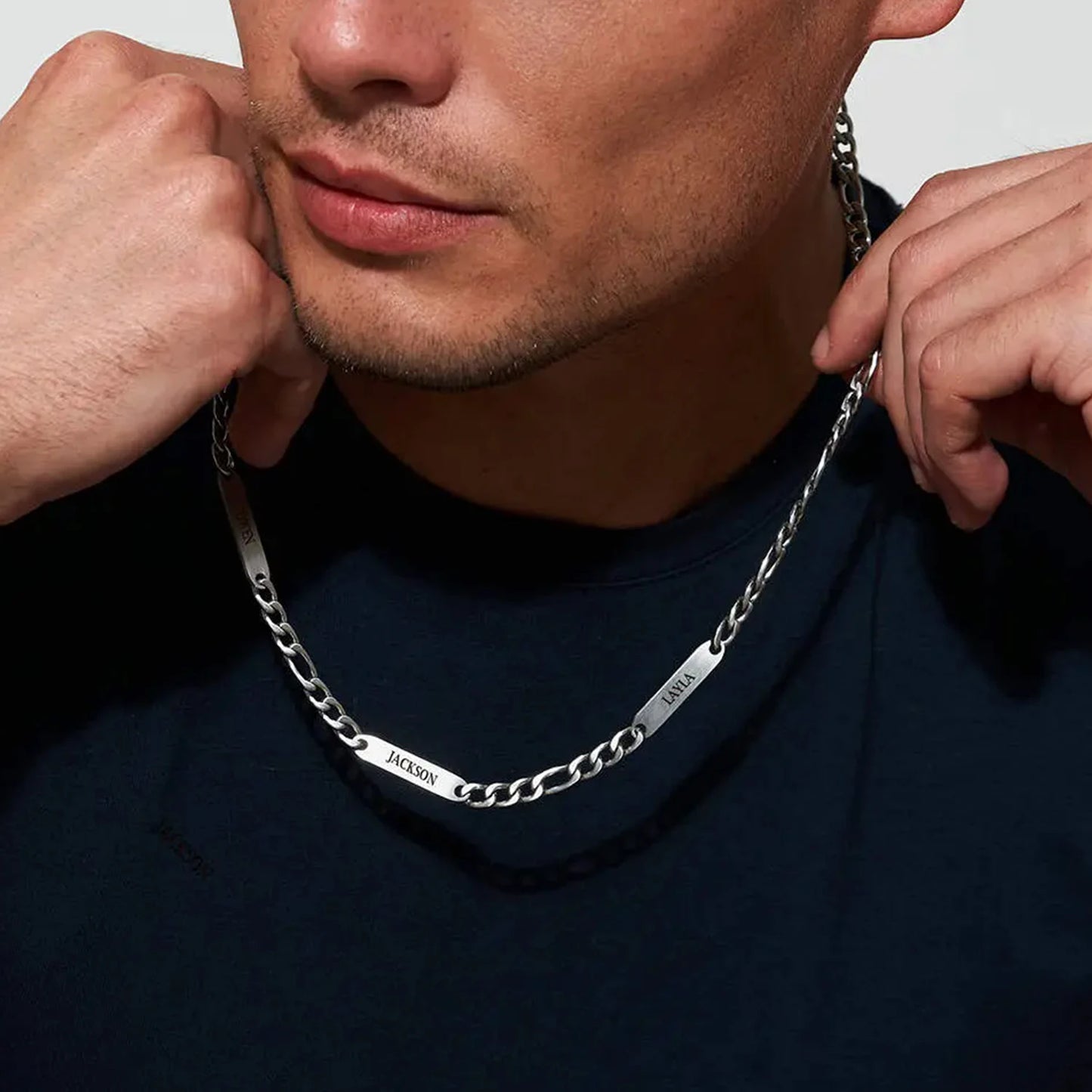 Men’s Personalized Name Necklace – Stainless Steel
