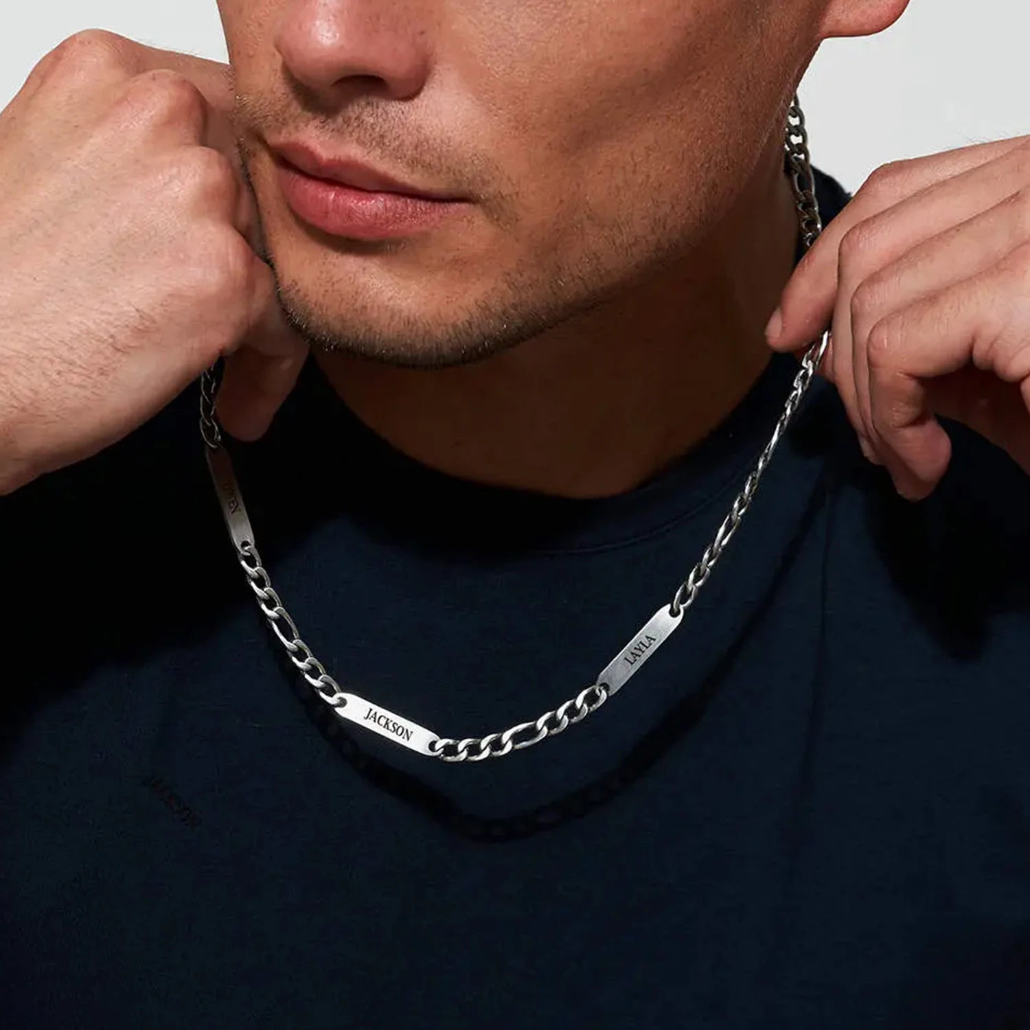 Men’s Personalized Name Necklace – Stainless Steel