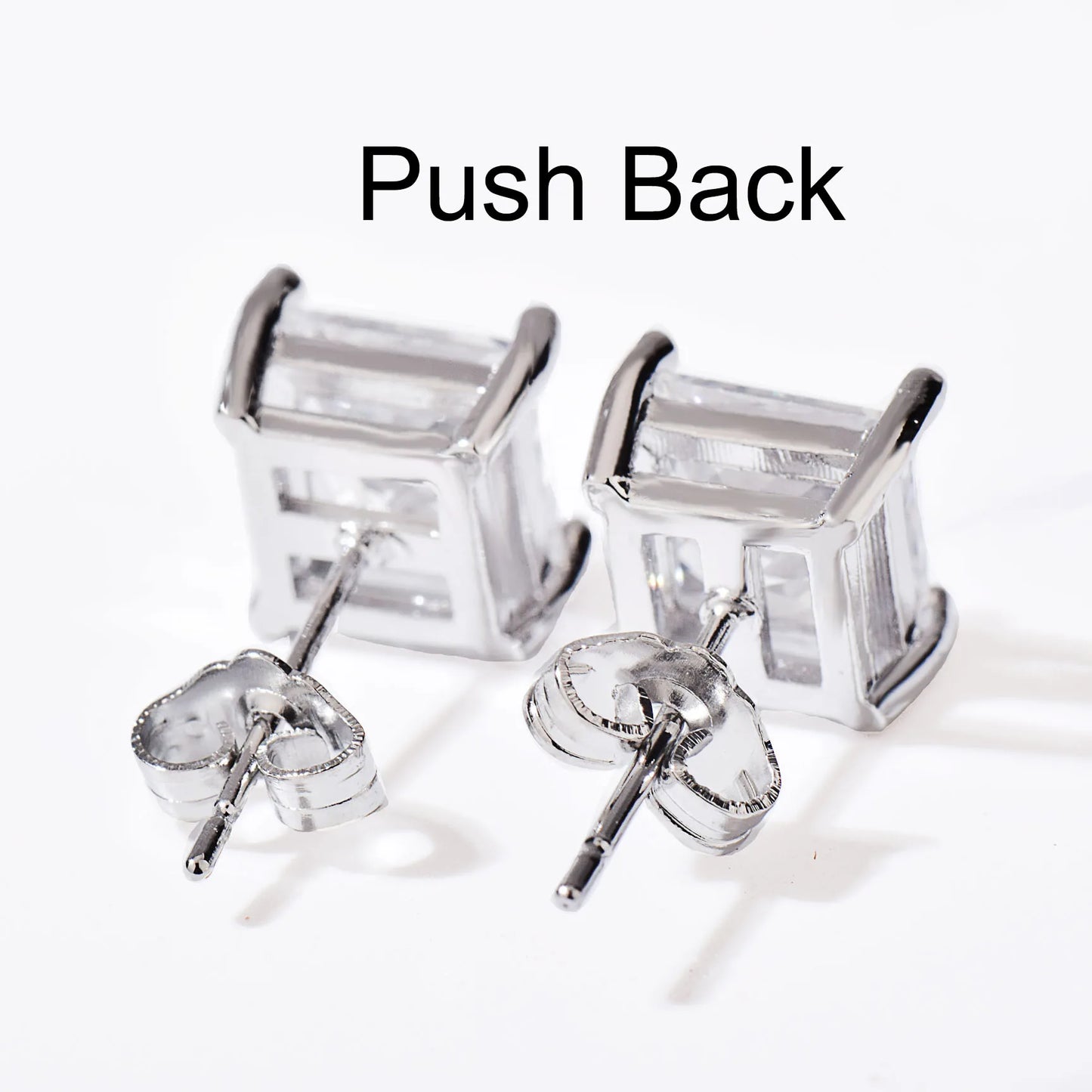 Square CZ Stud Earrings