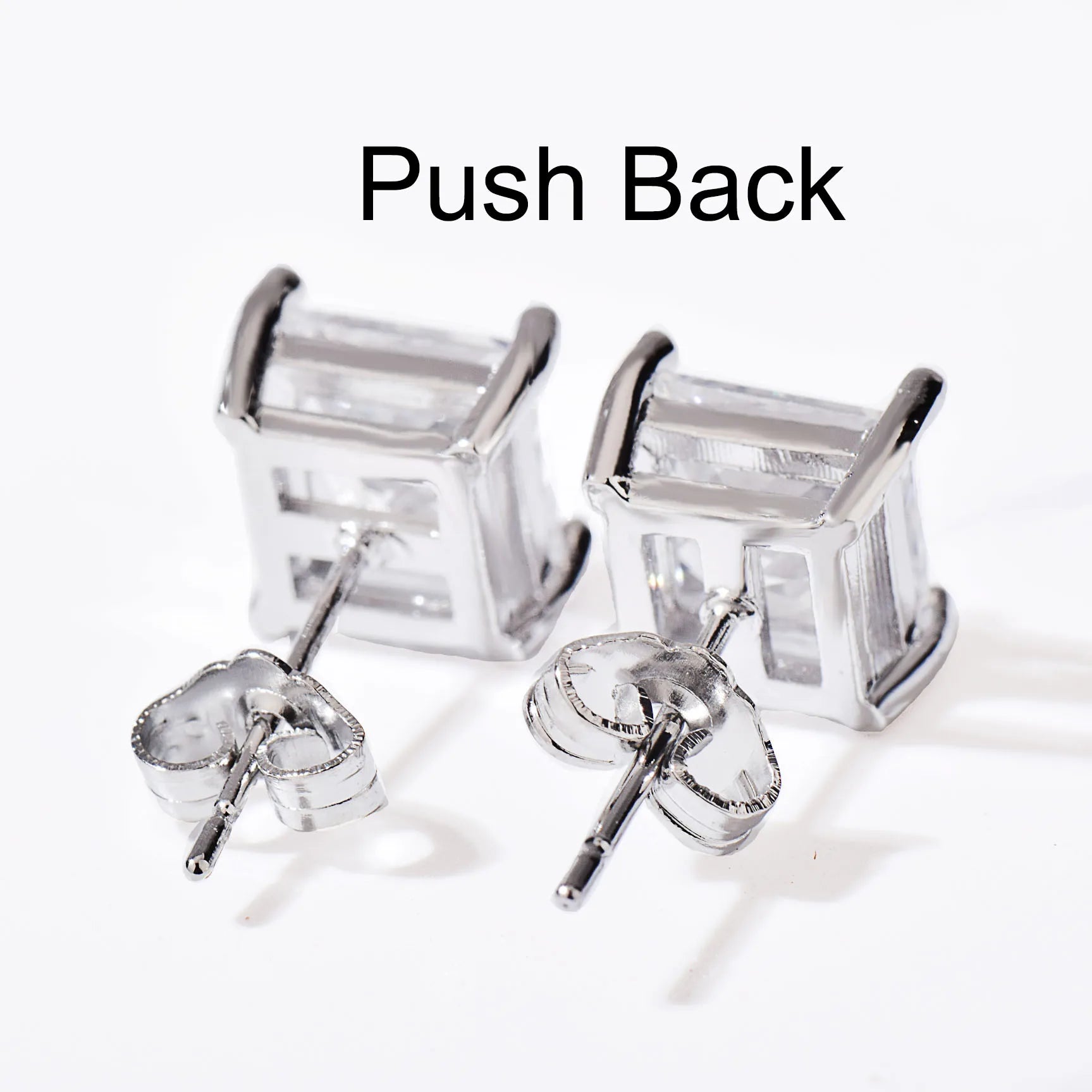 Square CZ Stud Earrings