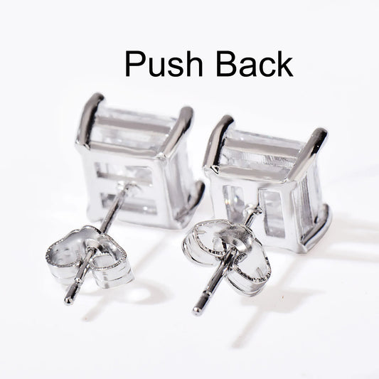 Square CZ Stud Earrings