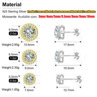 Halo Moissanite Stud Earrings in Sterling Silver