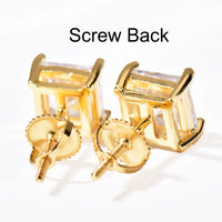 Square CZ Stud Earrings