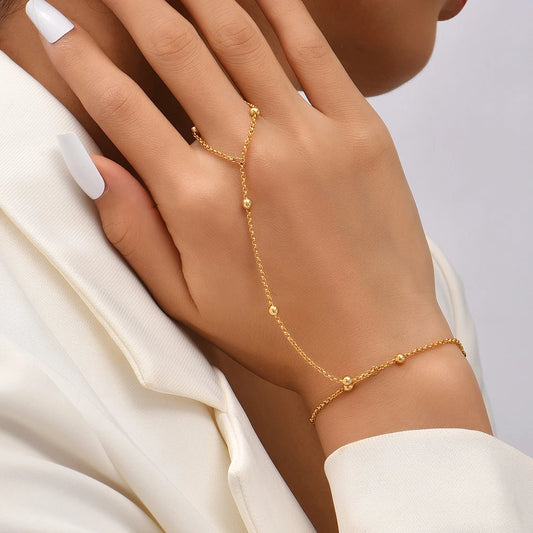 Gold Plated Hand Chains Bracelet