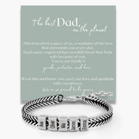 Dad Bracelet with Kids’ Names – Stainless Steel