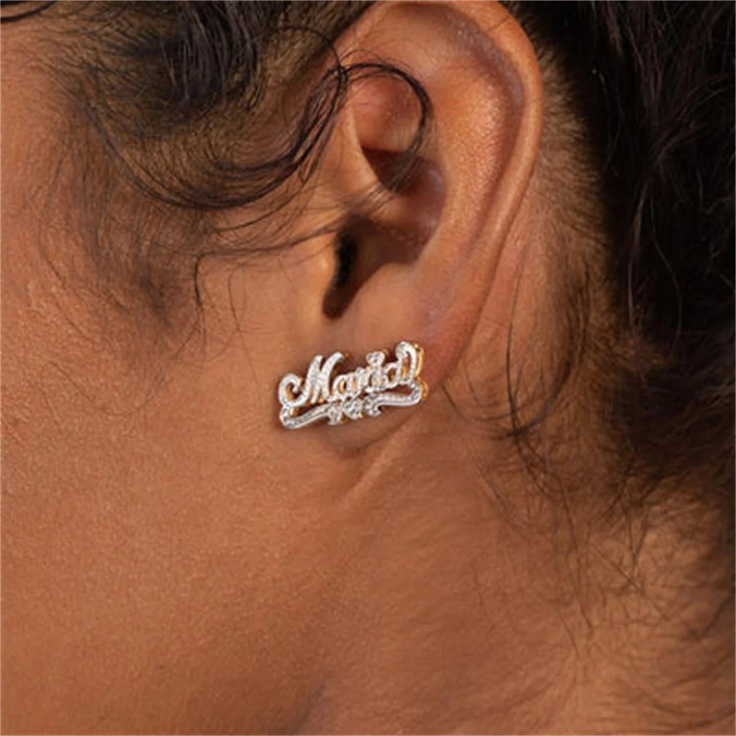 Personalized Gold-Plated Stud Earrings