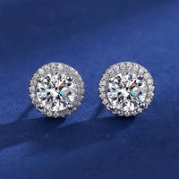 0.5CT Round Moissanite Studs – 925 Silver