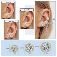 Halo Moissanite Stud Earrings in Sterling Silver