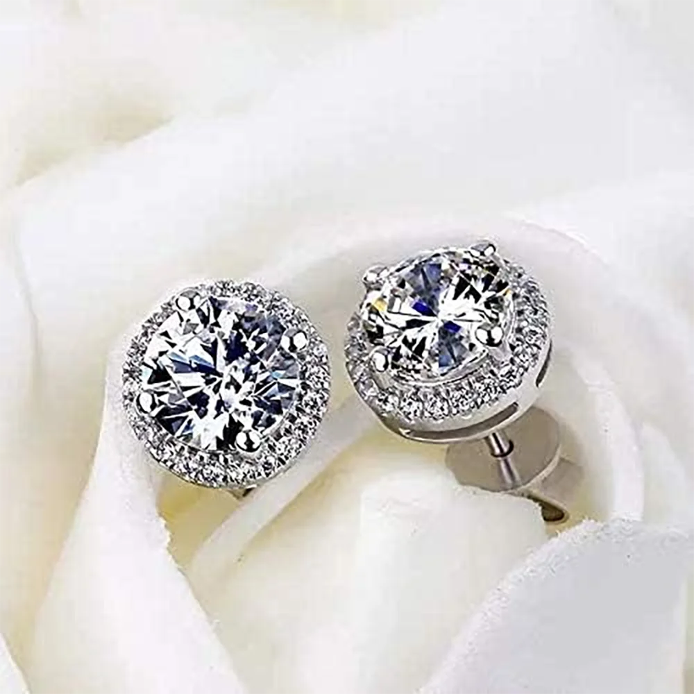 0.5CT Round Moissanite Studs – 925 Silver