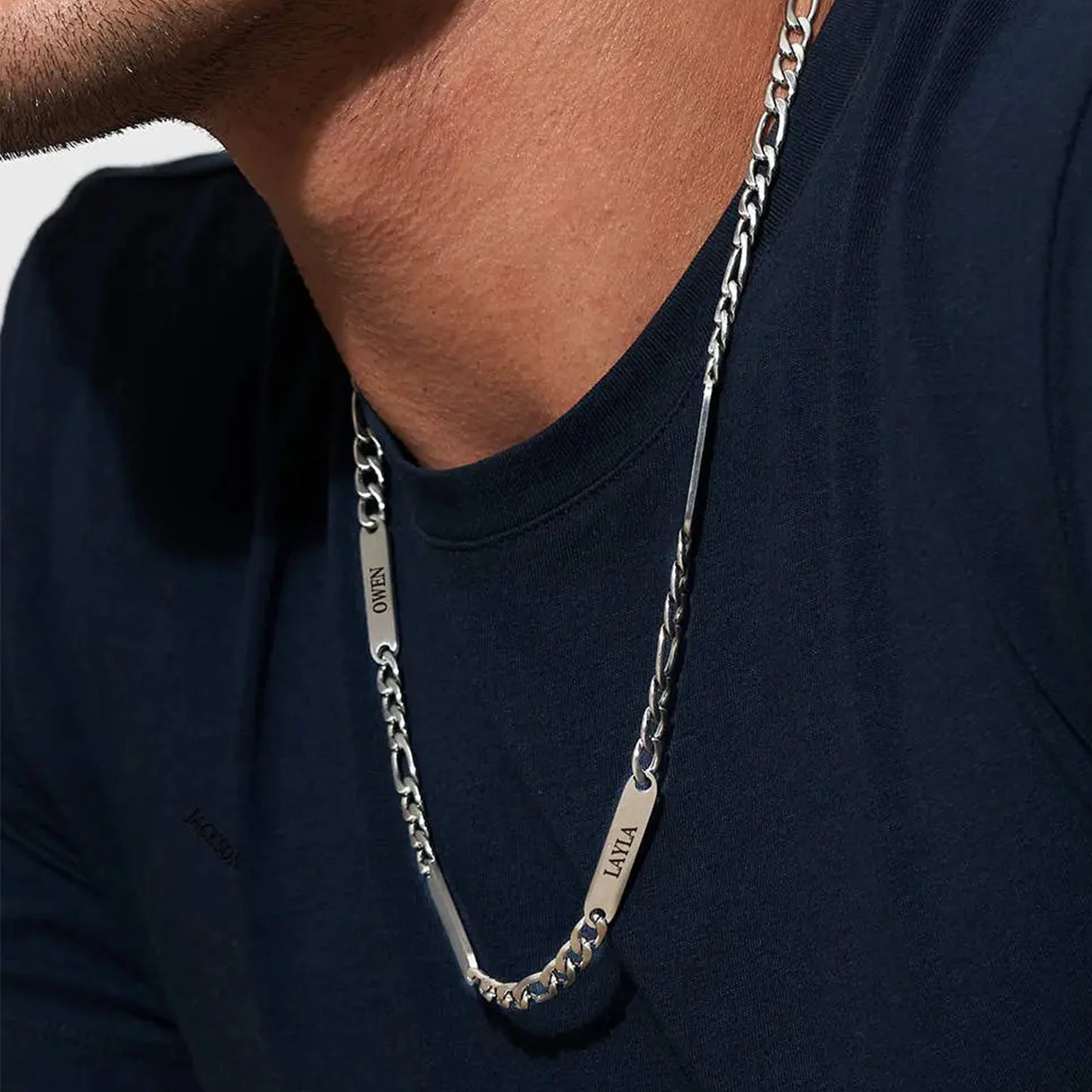 Men’s Personalized Name Necklace – Stainless Steel