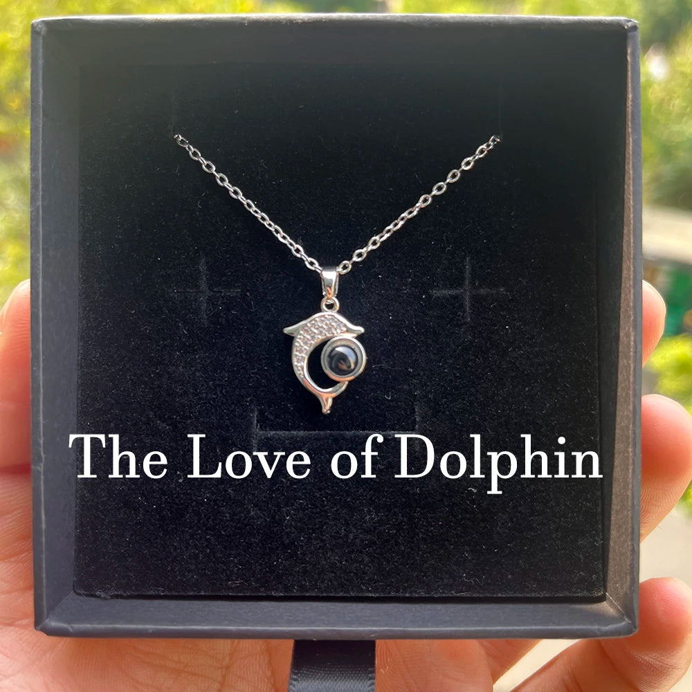 Personalized Dolphin Photo Necklace