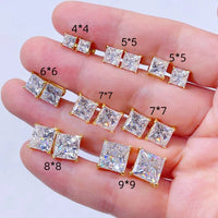 Square CZ Stud Earrings