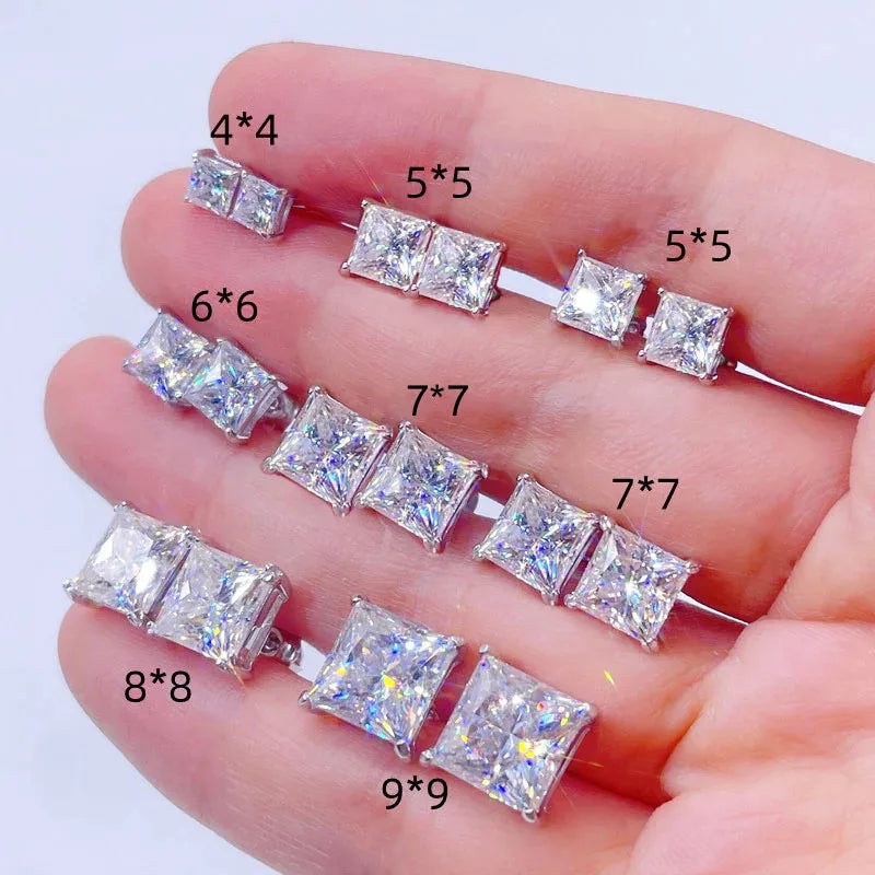 Square CZ Stud Earrings