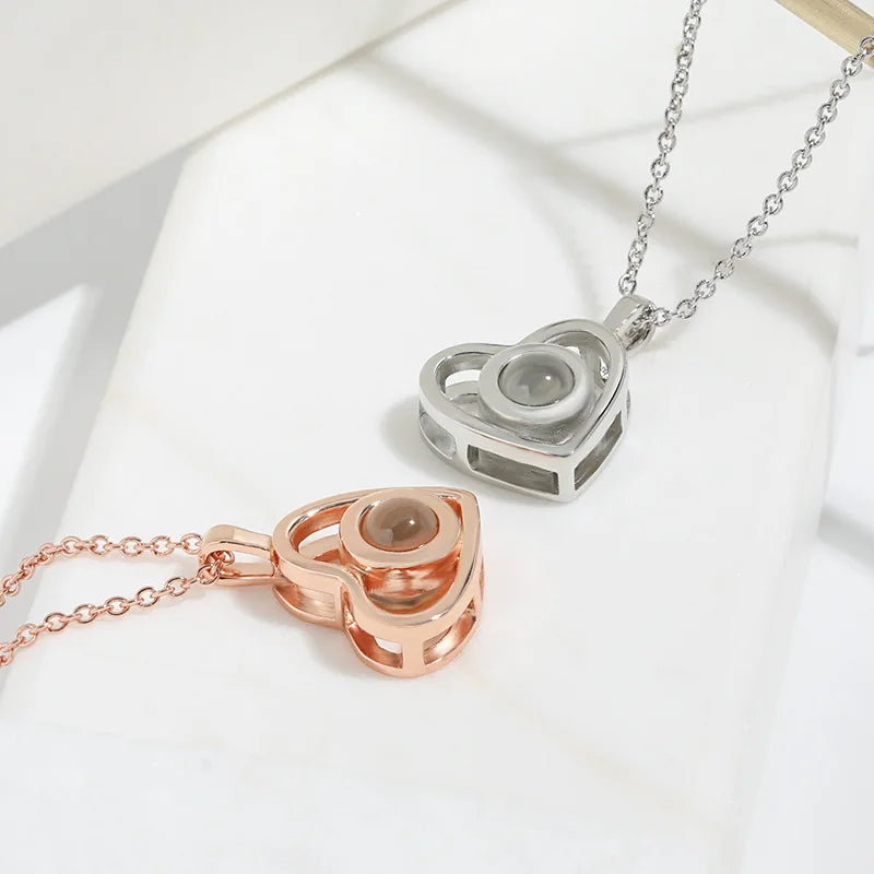 Personalized Heart Photo Necklace – Classic Lens Edition