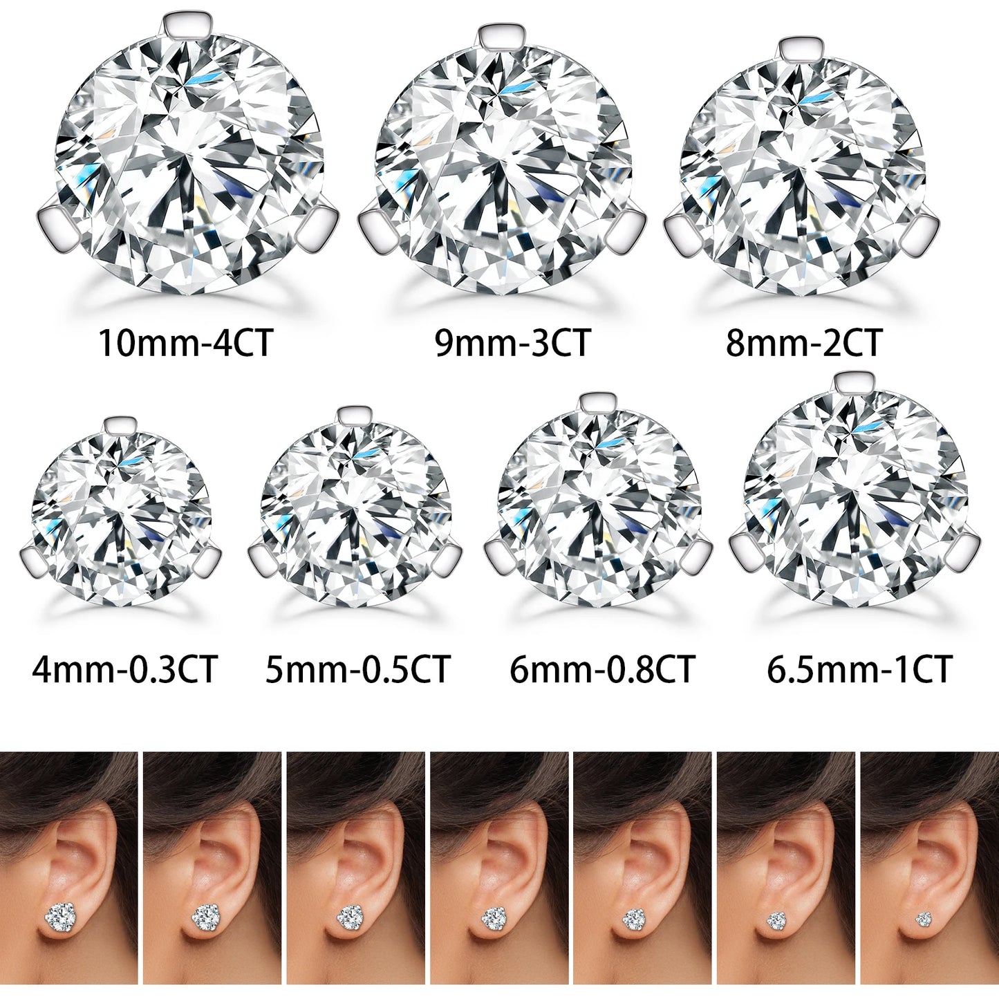 Triangle Moissanite Studs – 2CT